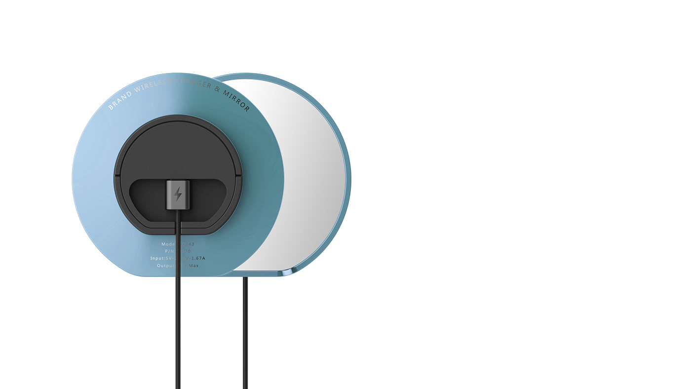 industrial design，Mirror wireless charger，