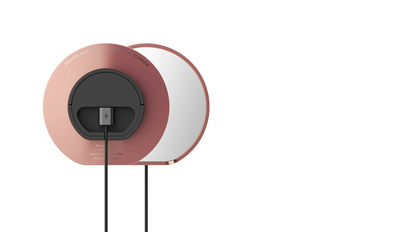 industrial design，Mirror wireless charger，