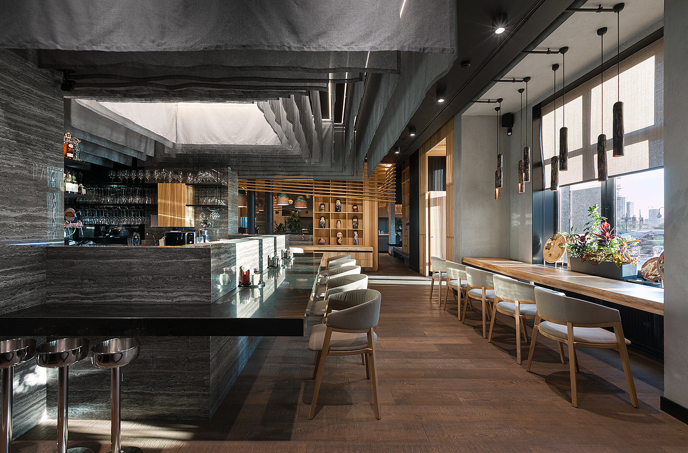 Interior design，Japanese Restaurant，FUJIWARA，