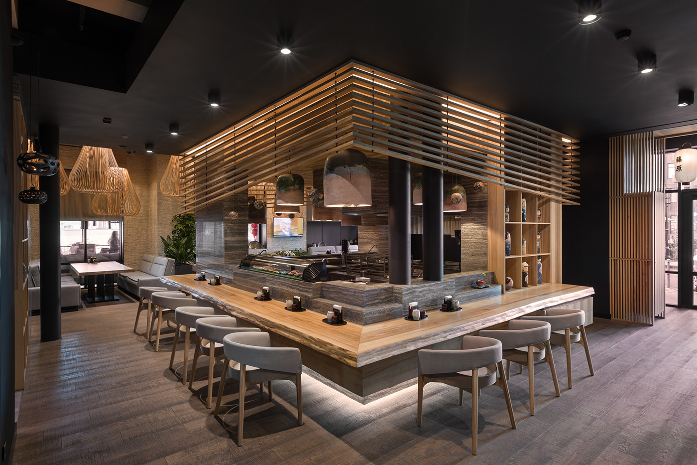 Interior design，Japanese Restaurant，FUJIWARA，