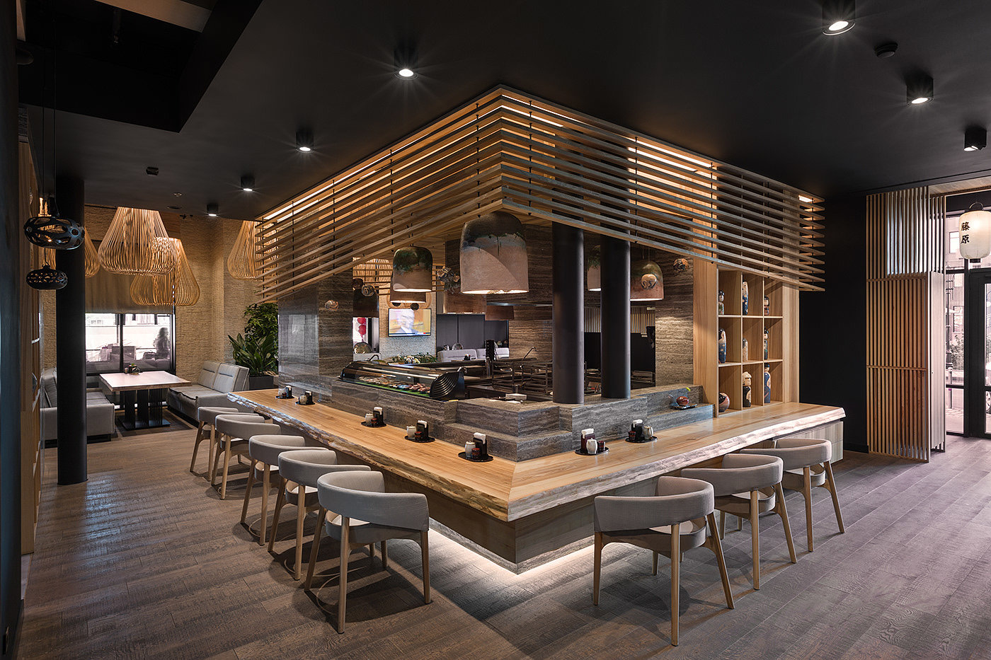 Interior design，Japanese Restaurant，FUJIWARA，