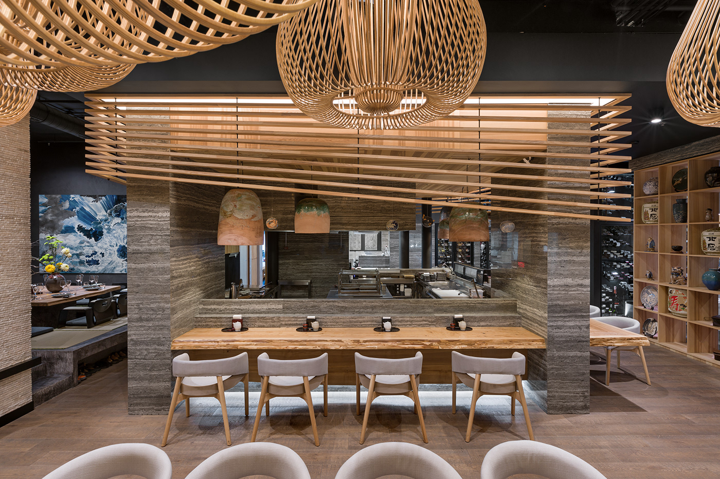 Interior design，Japanese Restaurant，FUJIWARA，