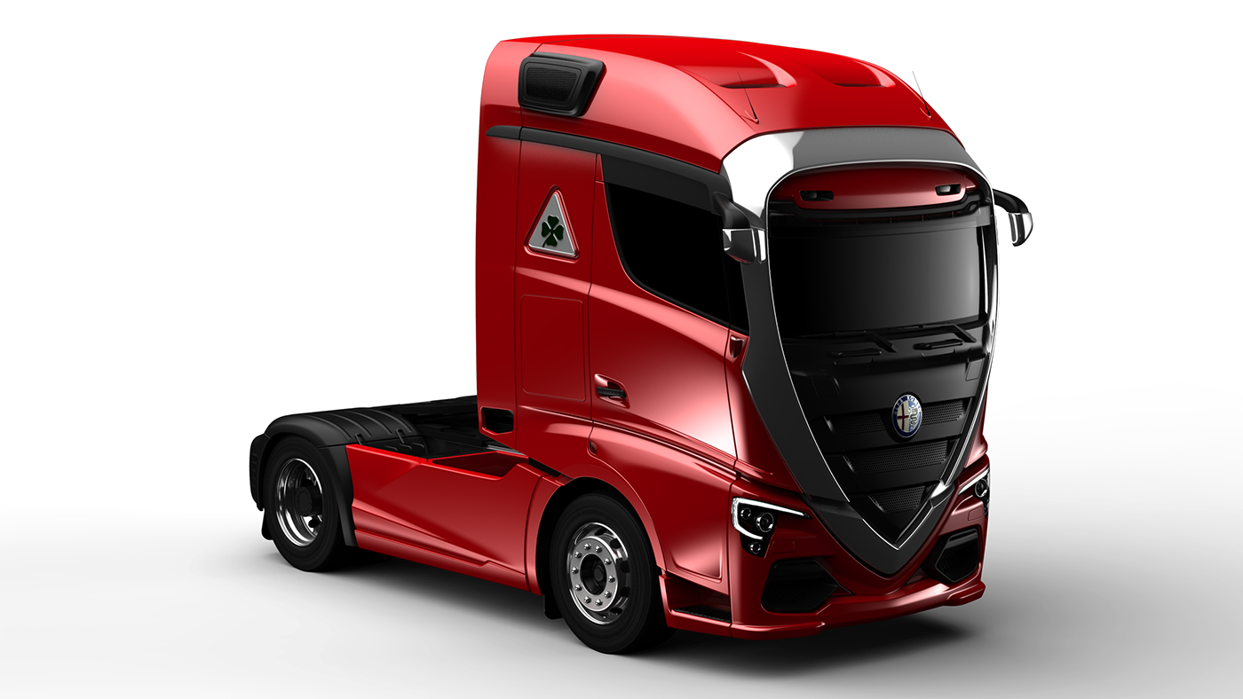 alfaromeotruckconceptcar红红火火的概念卡车设计马路上亮丽的风景线