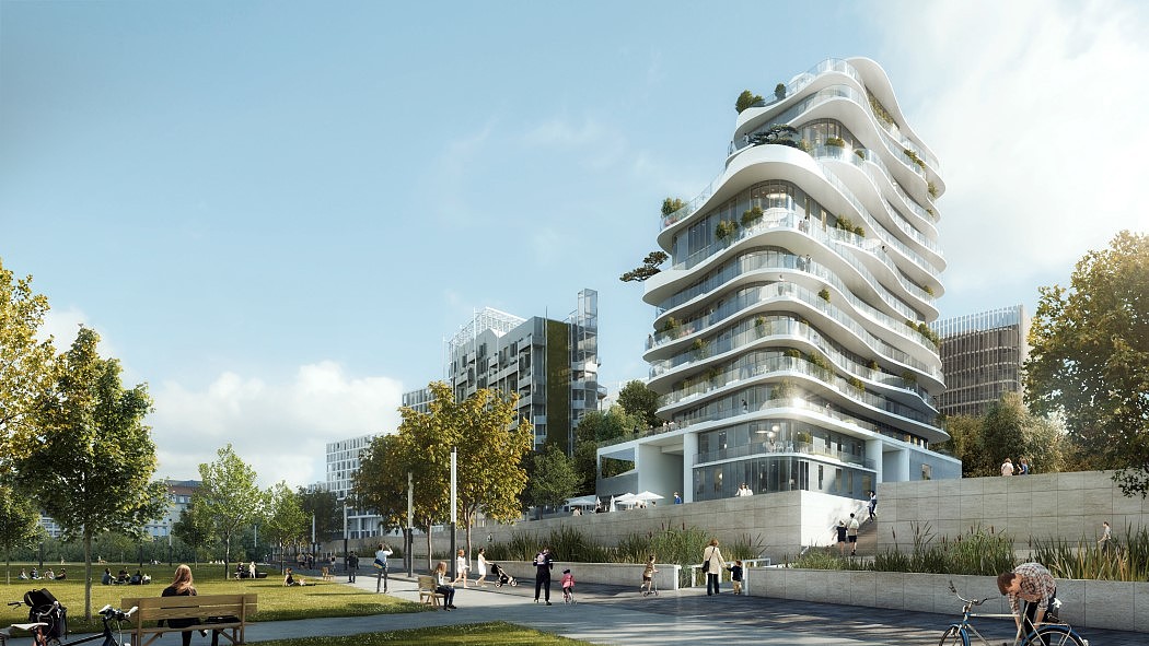 Architectural design，Fluid structure，Irregular building，