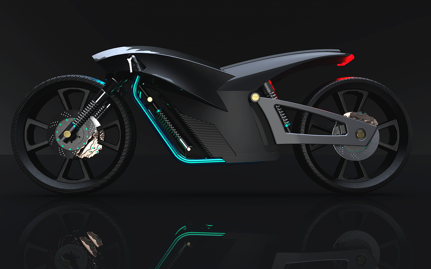 摩托车，渲染，3d建模，