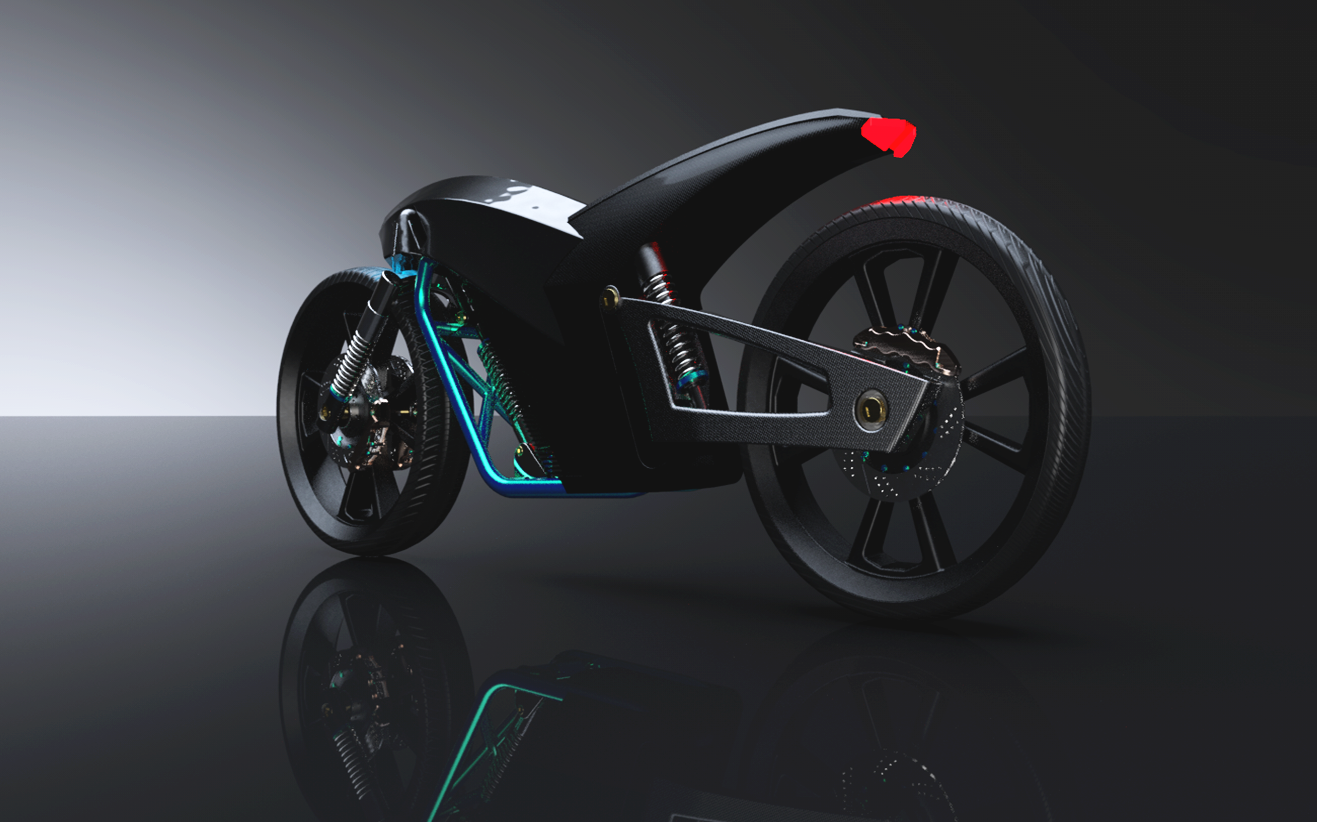 motorcycle，Render，3D modeling，