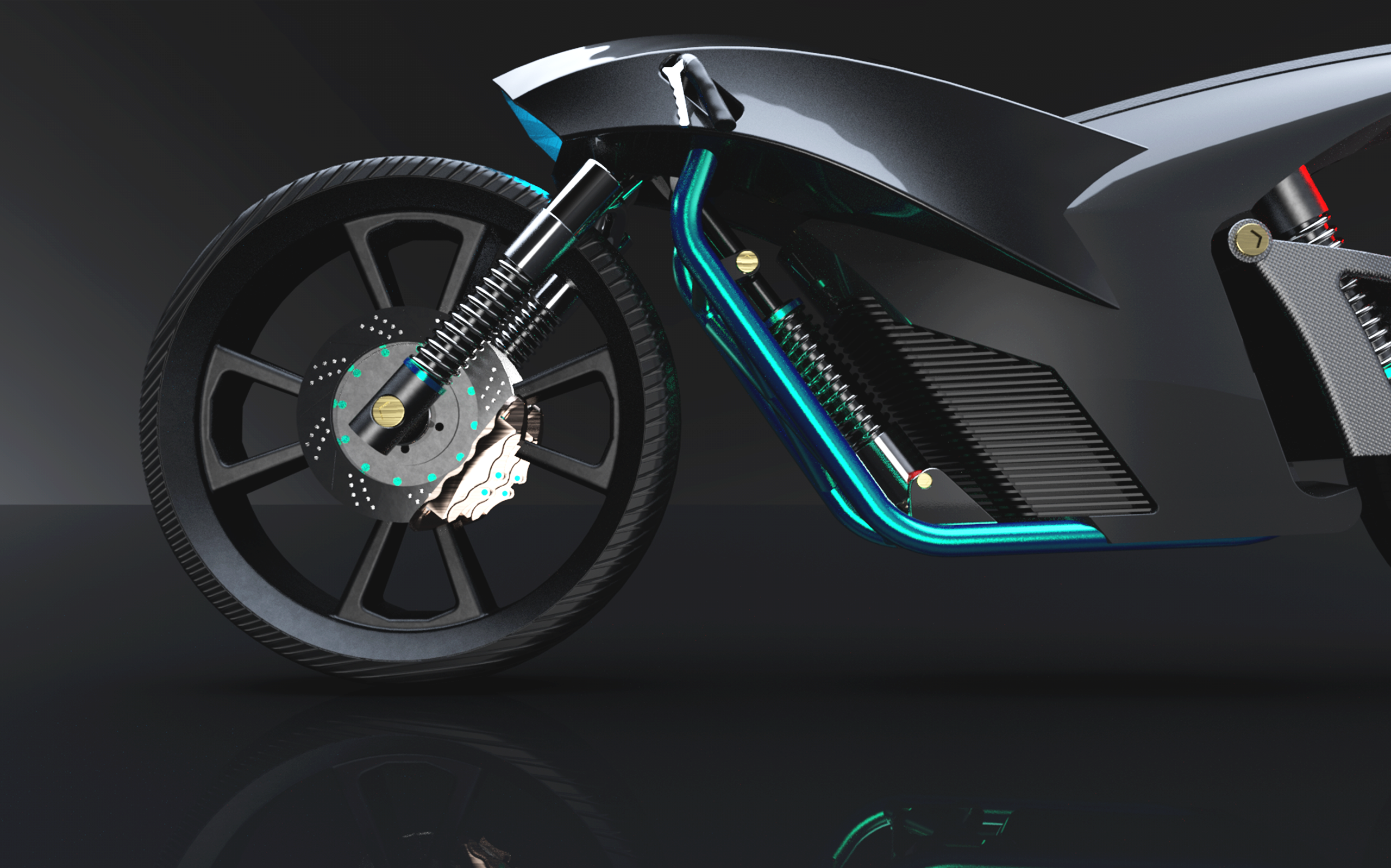 motorcycle，Render，3D modeling，