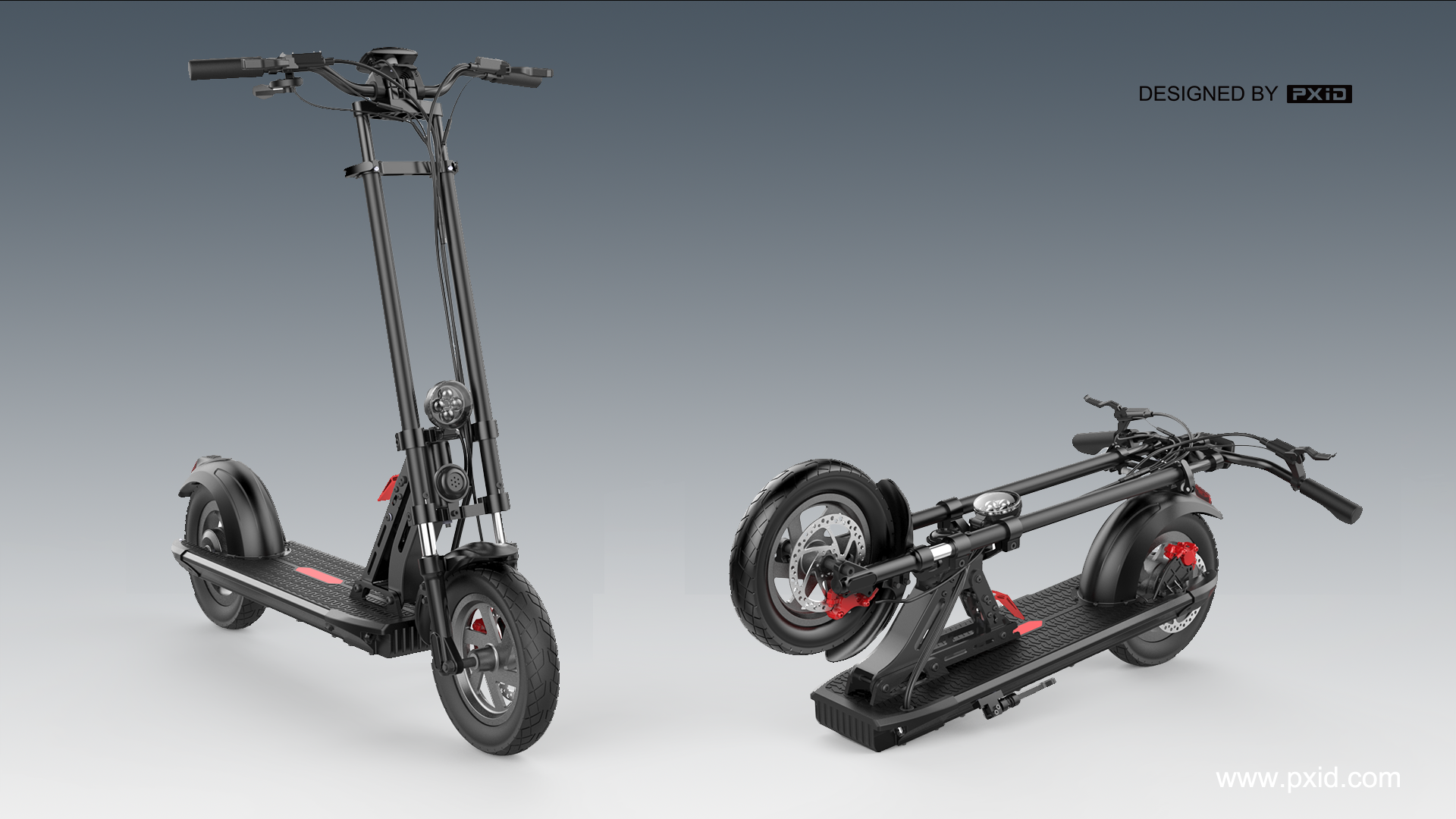pxid，Product oriented industrial design，Design of elderly scooter，Unicycle design，Body feeling car design，Balance car design，Scooter design，