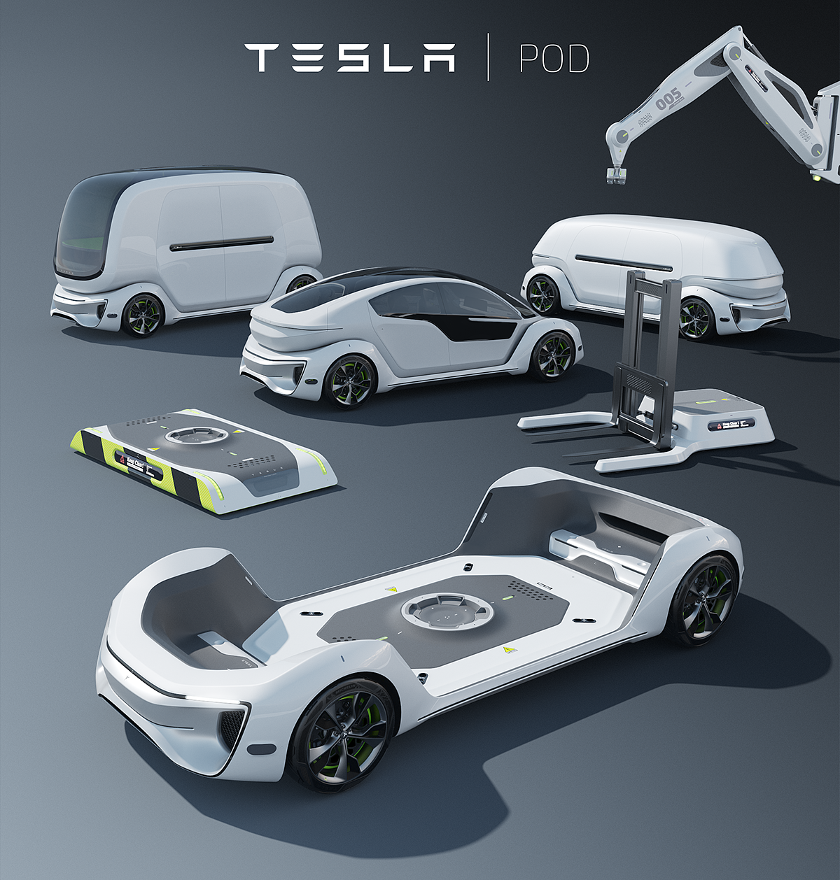 交通运输，模块化设计，交通工具，Tesla Pod，