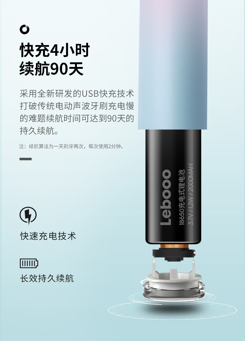 Smart, acoustic, electric, toothbrush, gradient，