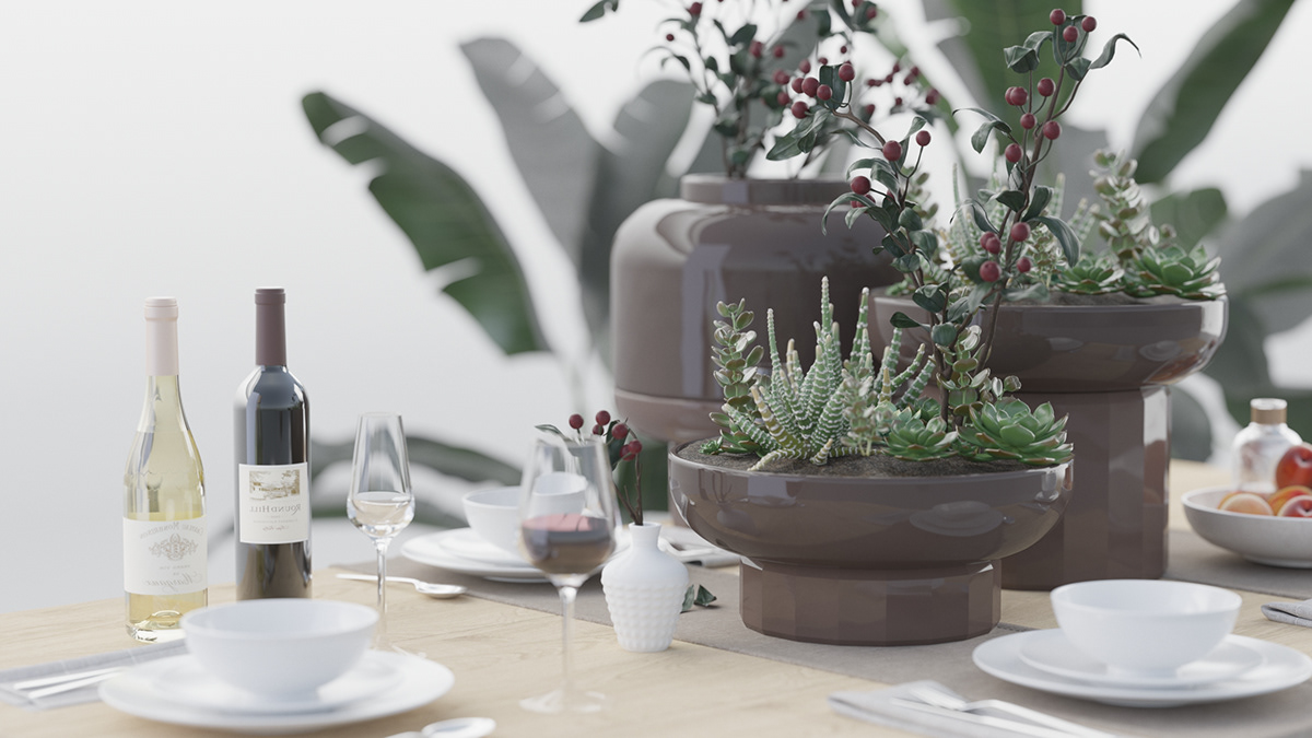 product design，vase，Potted plants，Flowerpot，