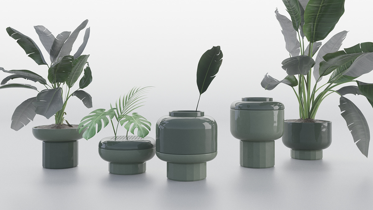 product design，vase，Potted plants，Flowerpot，