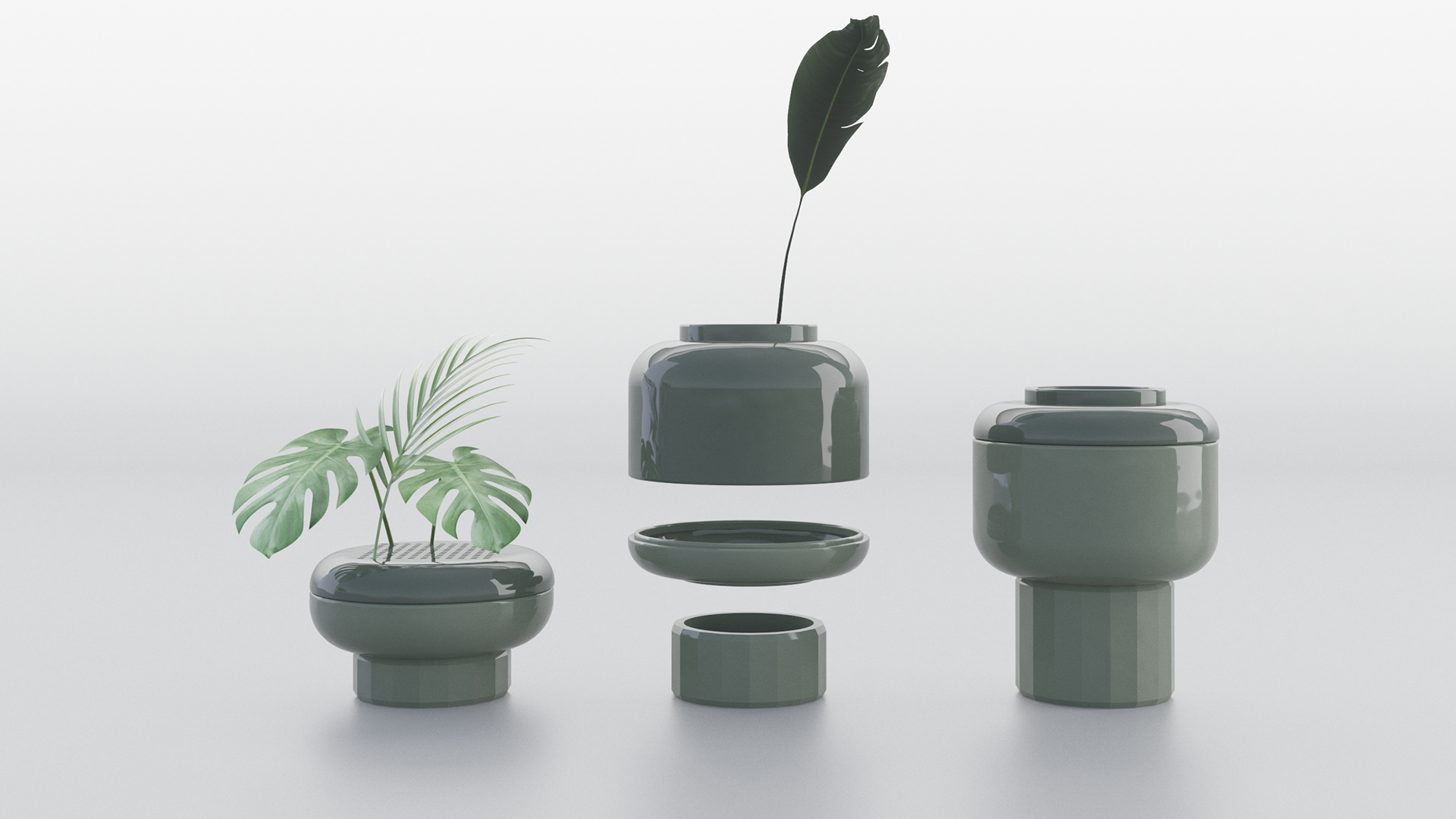 product design，vase，Potted plants，Flowerpot，