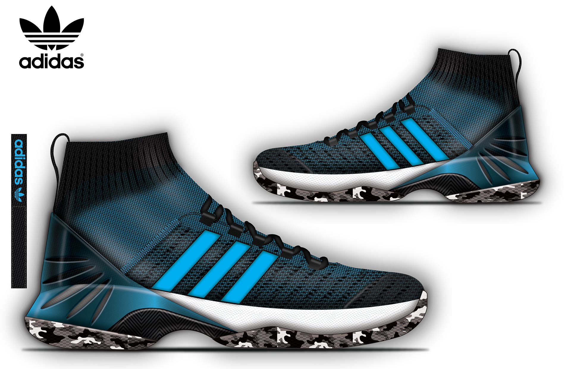 sneakers，Electronic hand drawing，fashion，