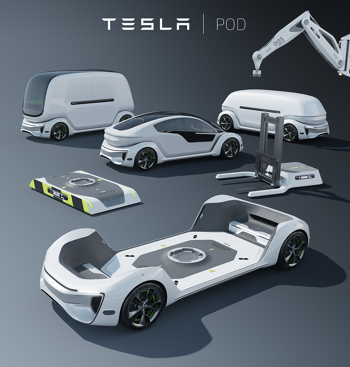 Urban transportation，Autonomous electric platform，modularization，Tesla Pod，