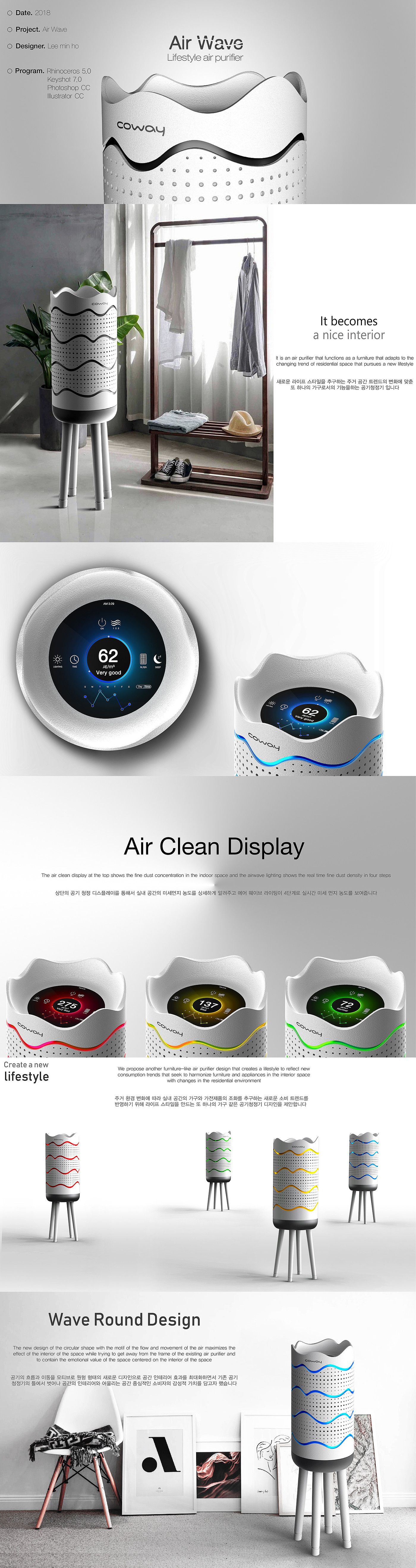 Air wave，家用电器，空气净化器，coway，