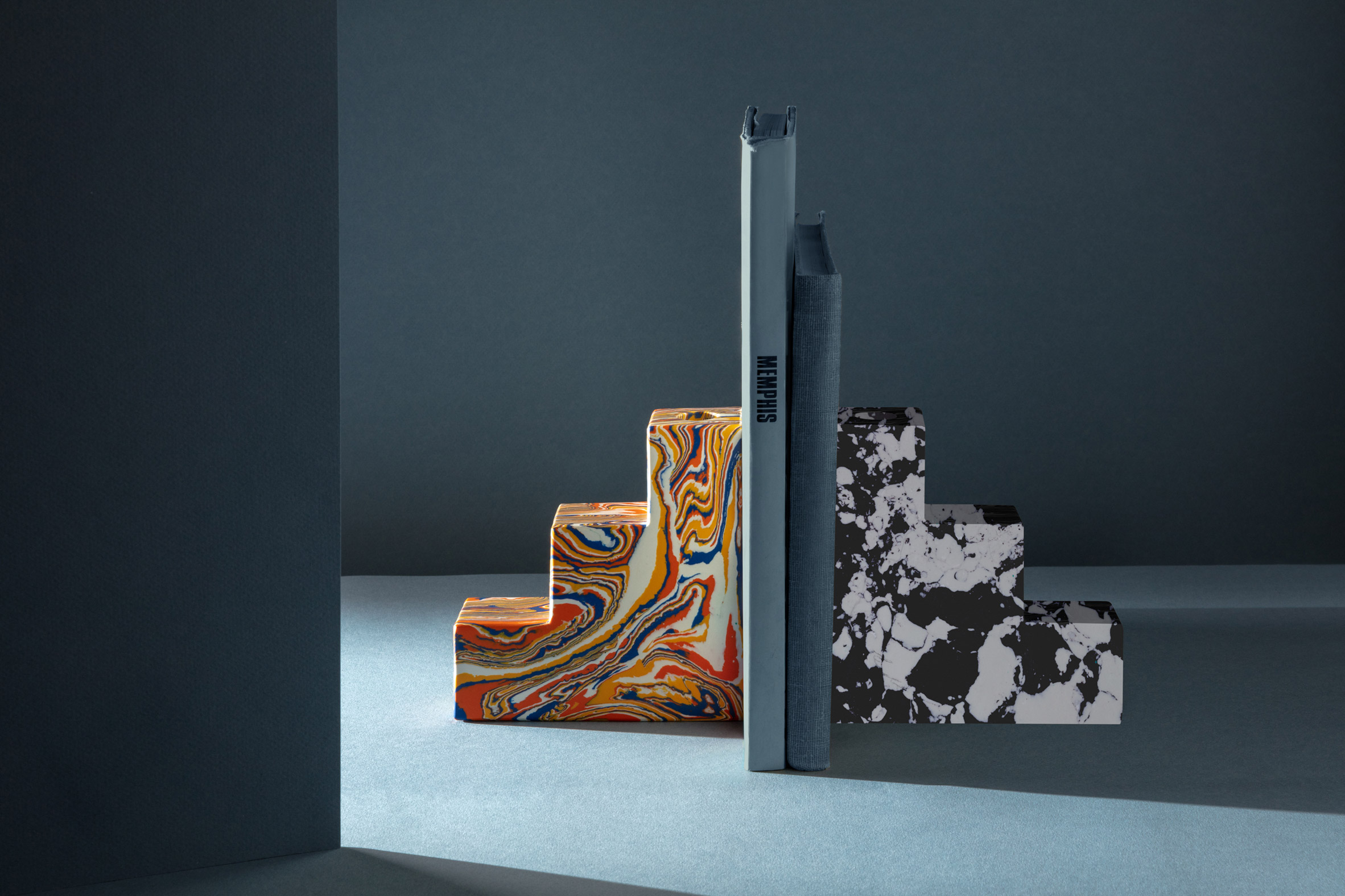 Candle holder，Book end，3D marble paper，swirl，