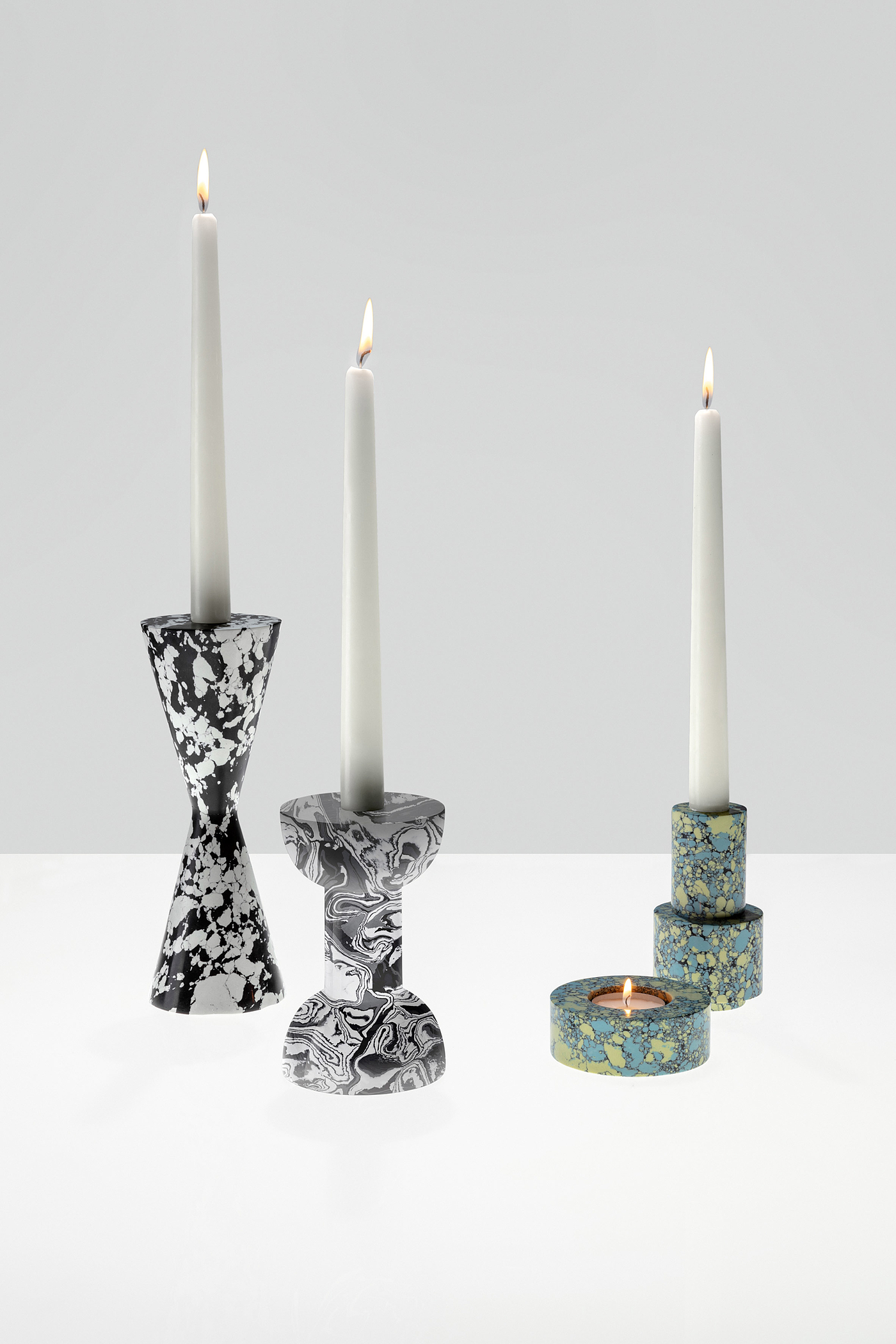 Candle holder，Book end，3D marble paper，swirl，