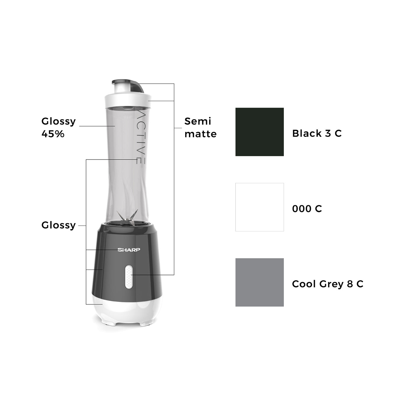 Roberto Manzari，kitchen，SHARP，SHARP，blender，cmf，glass，