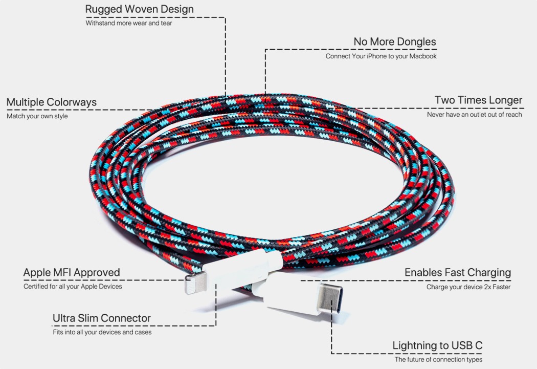 Cascade Cable，lightning，iphone，Apple，Charging line，
