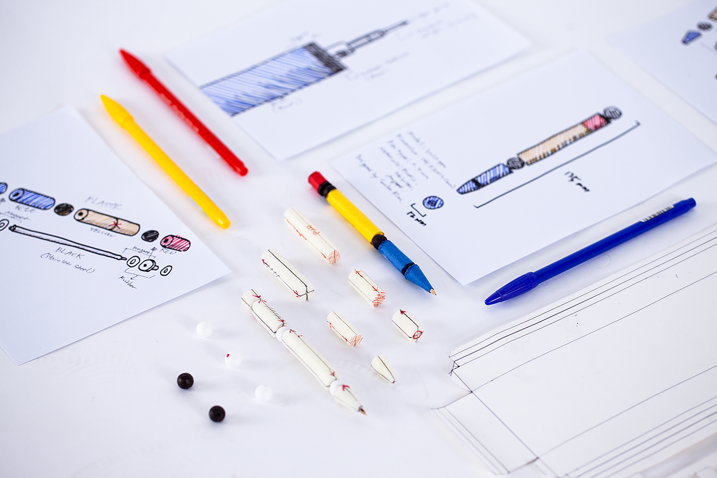Stationery design，Office Supplies，pen，sticky note，modularization，Ruler，