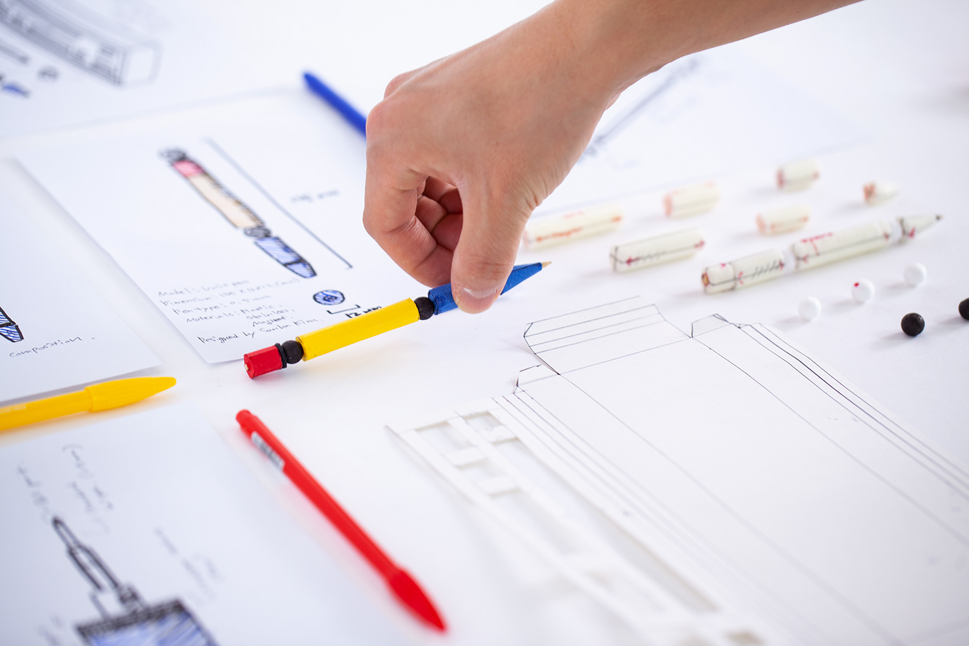 Stationery design，Office Supplies，pen，sticky note，modularization，Ruler，