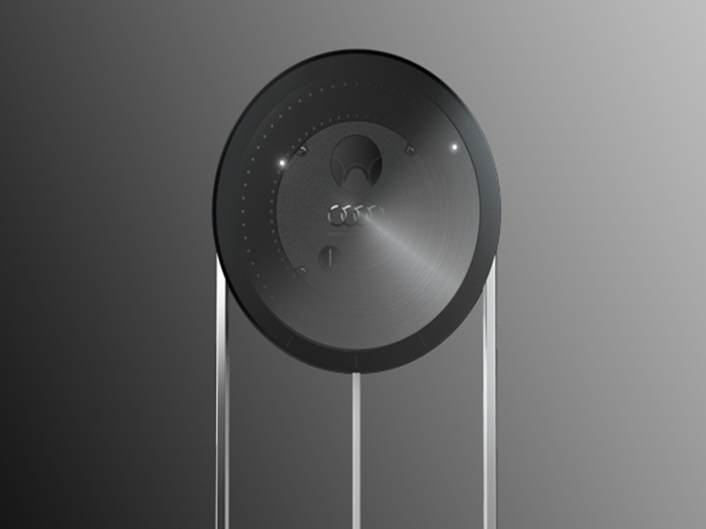 industrial design，Mirror image of modern floor pendulum clock，