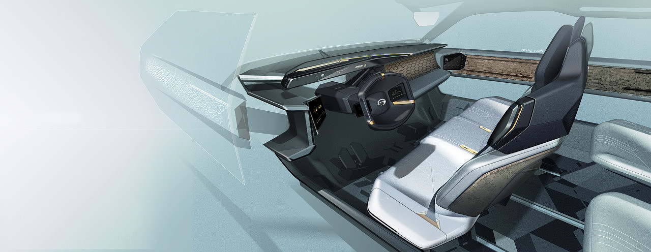 sketch，Render，GAC Motor，automobile，traffic，