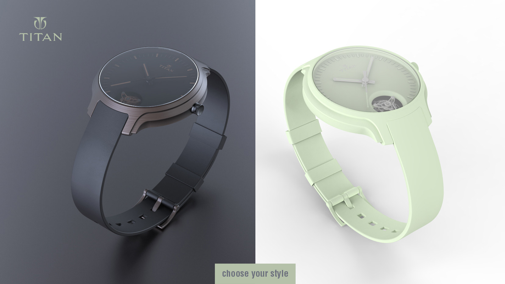 Titan，Wrist watch，black，