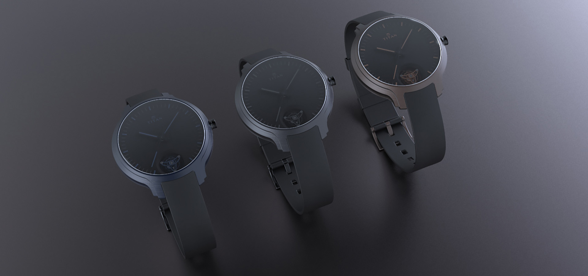 Titan，Wrist watch，black，