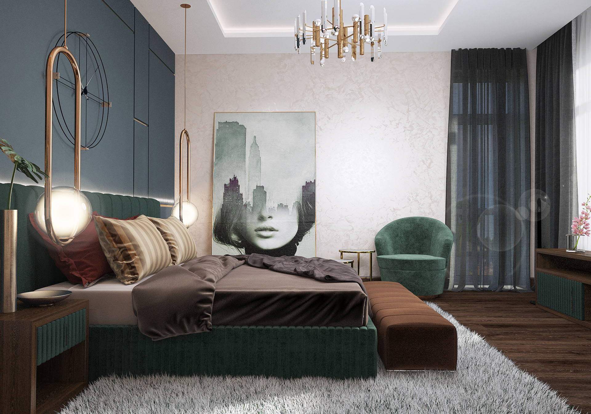 Minimalist，green，Interior design，