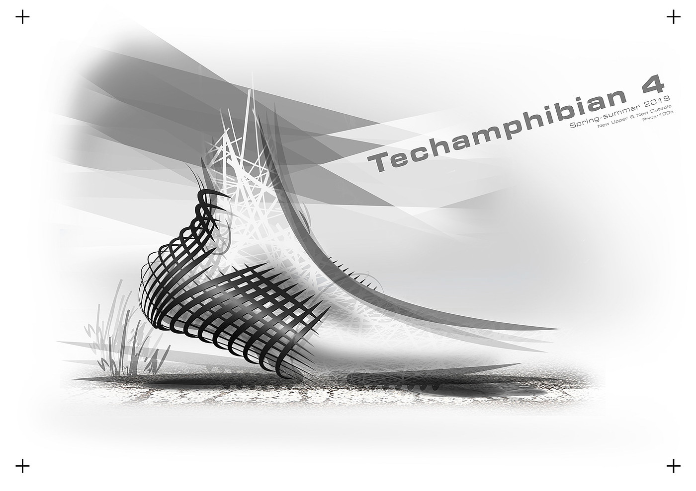 Technical amphibians 4，sneakers，sketch，