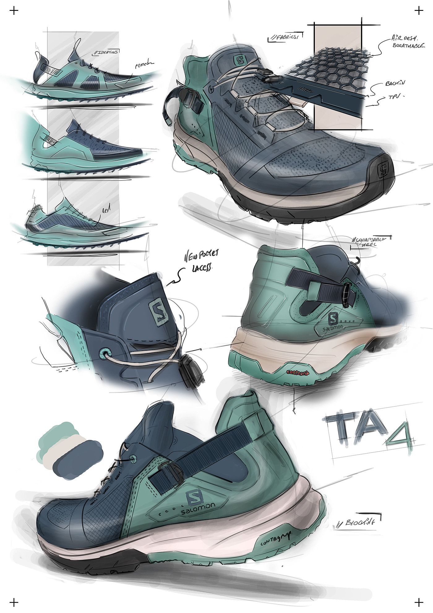 Technical amphibians 4，sneakers，sketch，