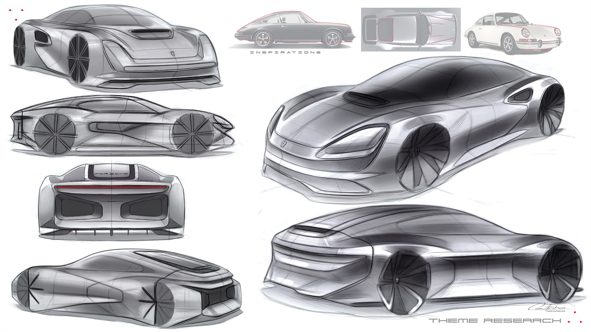 PORSCHE 999，Thiago Coutinho，manuscript，draft，Model，automobile，