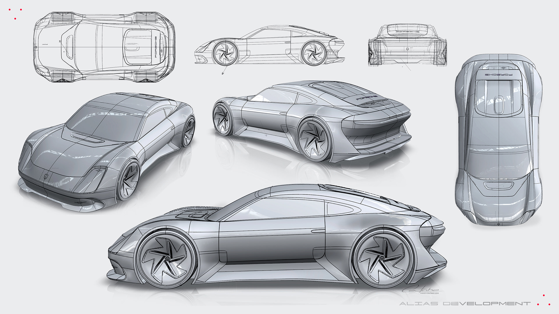 PORSCHE 999，Thiago Coutinho，manuscript，draft，Model，automobile，
