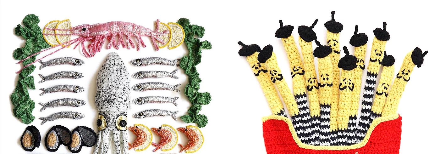 编织，艺术，美食，创意，Kate Jenkins，
