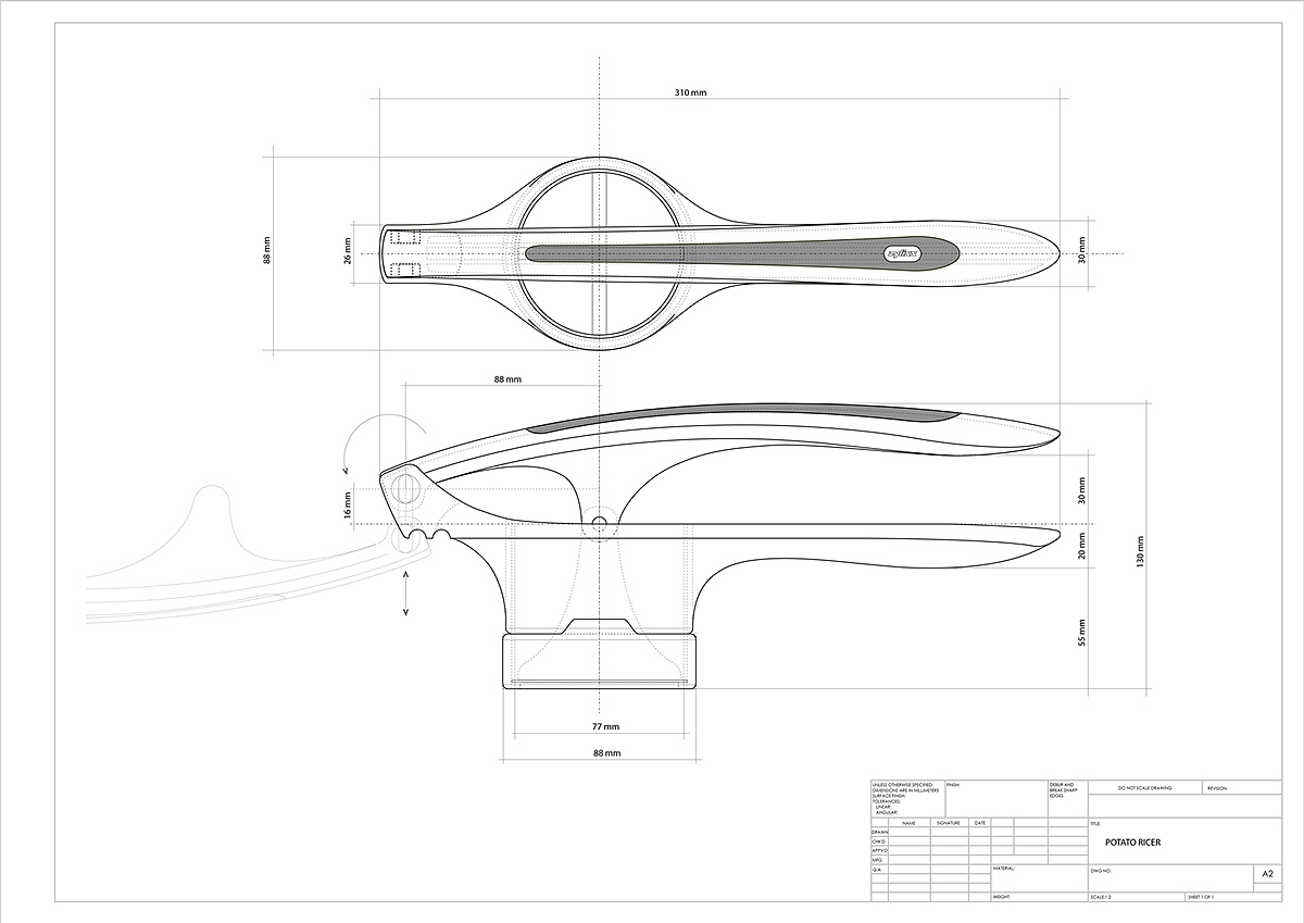 industrial design，product design，Kitchen tools，Potato，Agitator，