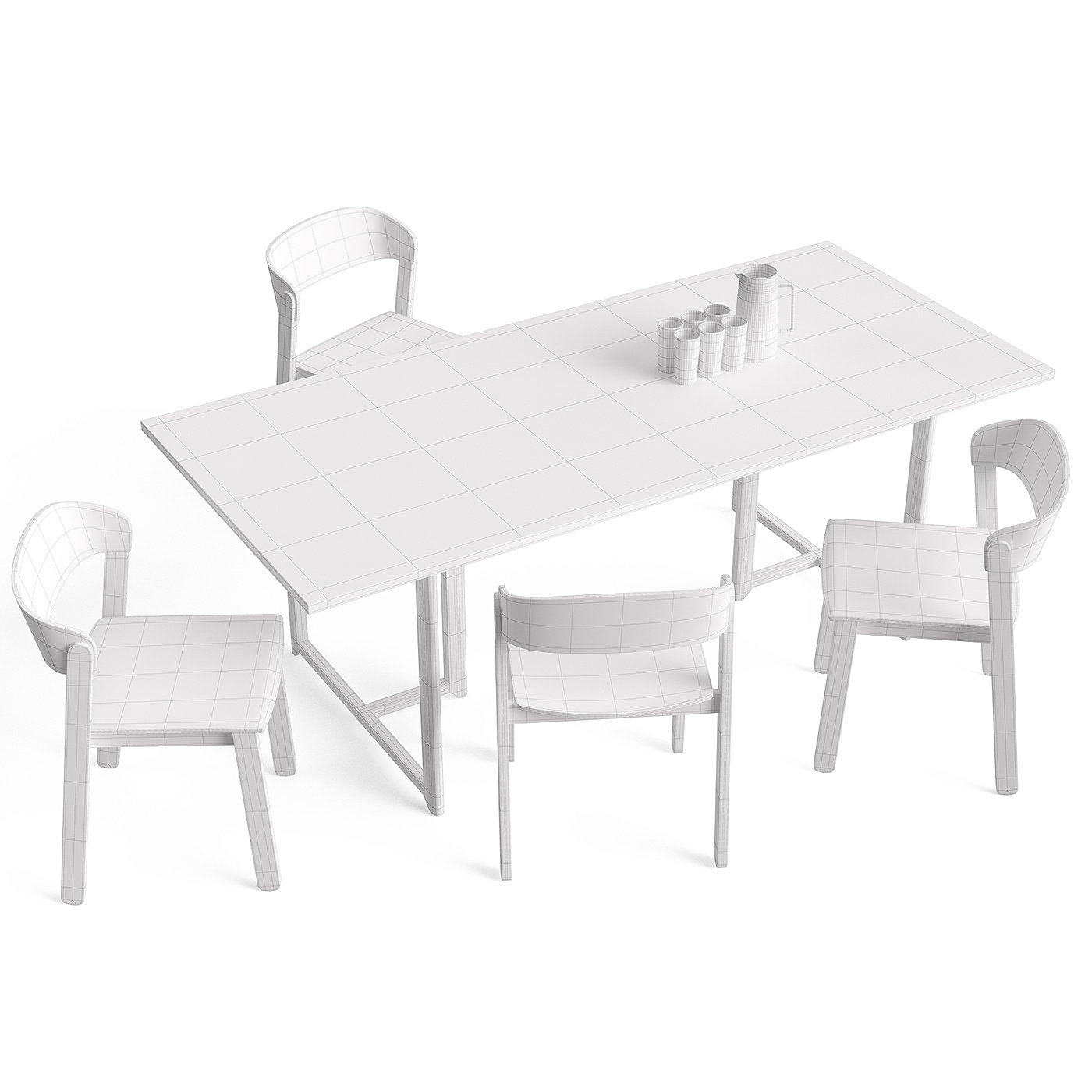 家居，桌子，餐桌，椅子，3d模型，3d，Pur Chair，Seleri table，