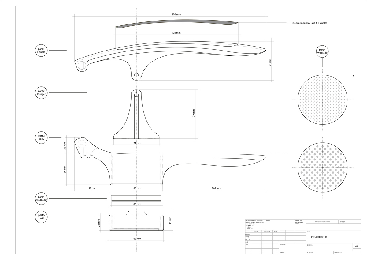 industrial design，product design，Kitchen tools，Potato，Agitator，