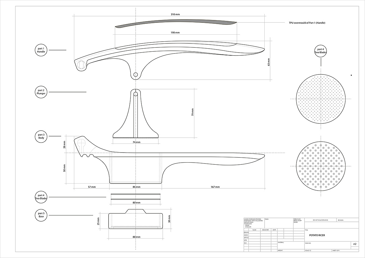 industrial design，product design，Kitchen tools，Potato，Agitator，