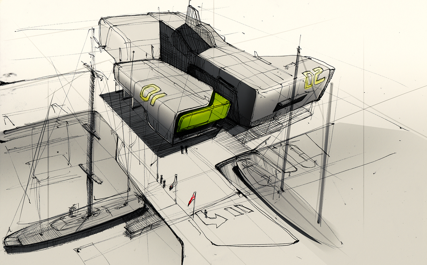 Hand drawn，draft，automobile，traffic，Yung Presciutti，skizzz book，