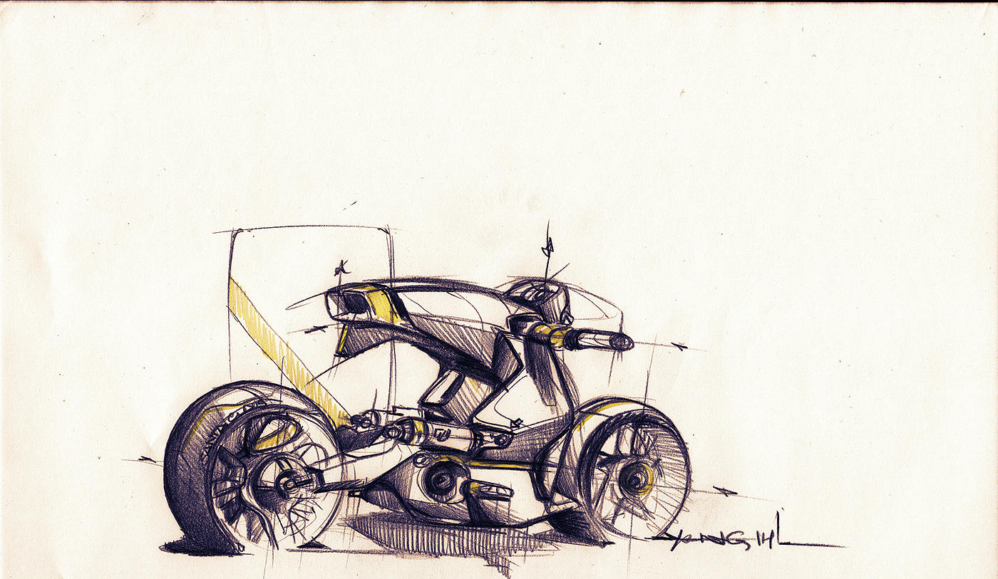 Hand drawn，draft，automobile，traffic，Yung Presciutti，skizzz book，
