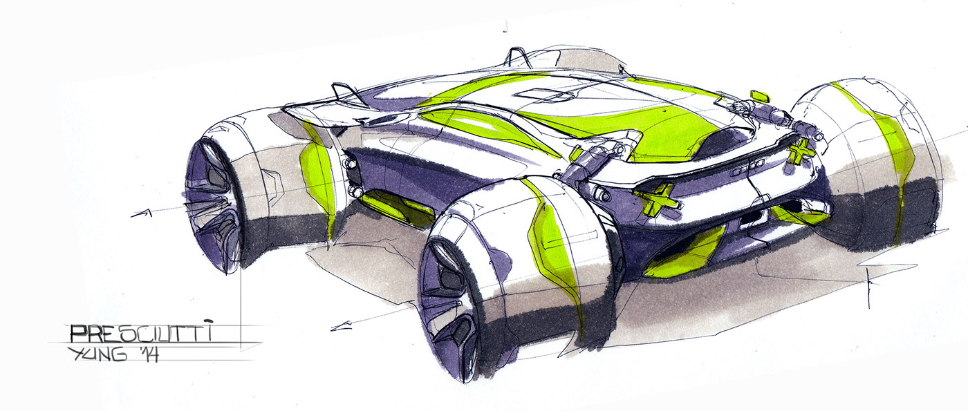 Hand drawn，draft，automobile，traffic，Yung Presciutti，skizzz book，