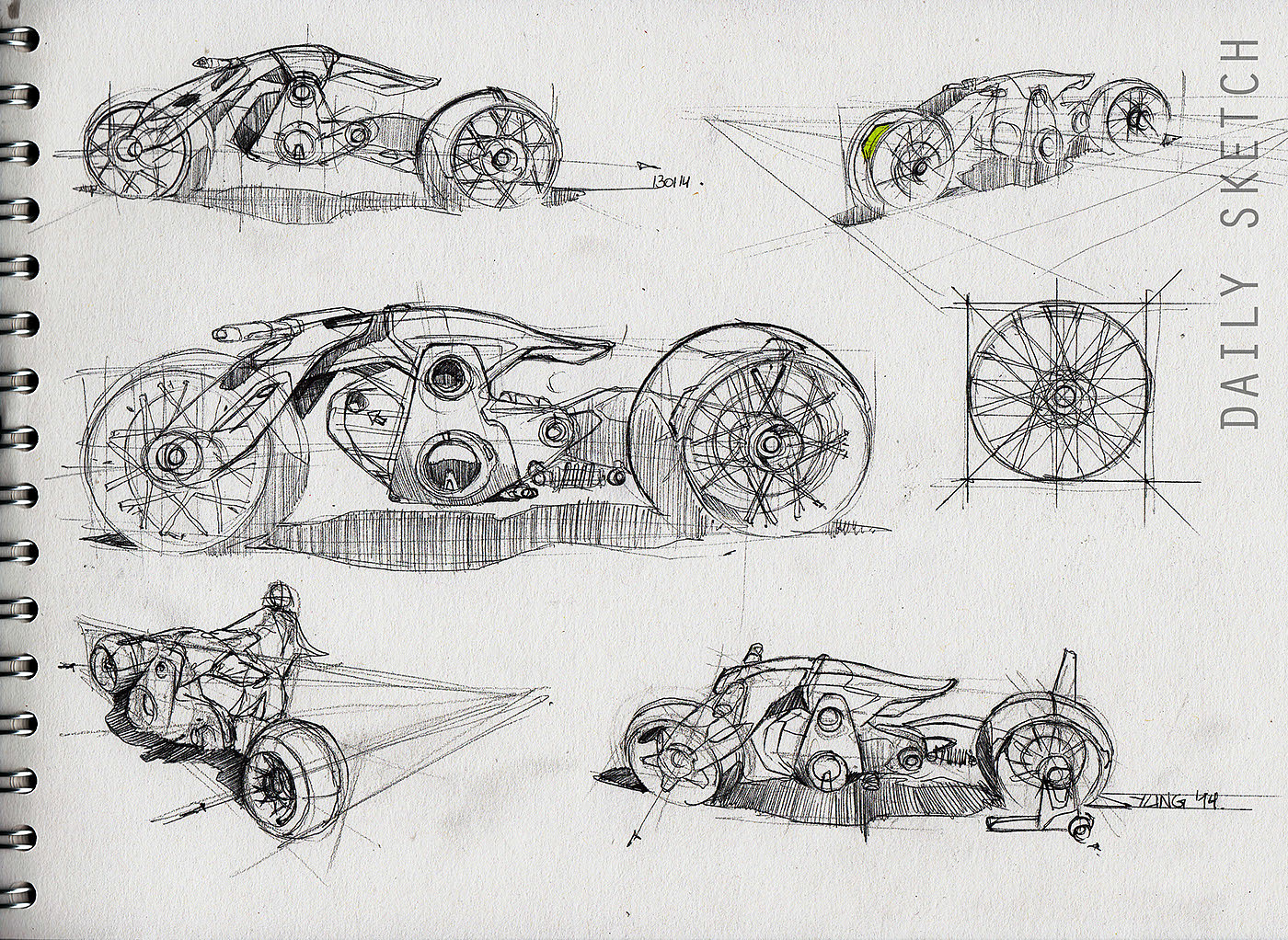 Hand drawn，draft，automobile，traffic，Yung Presciutti，skizzz book，