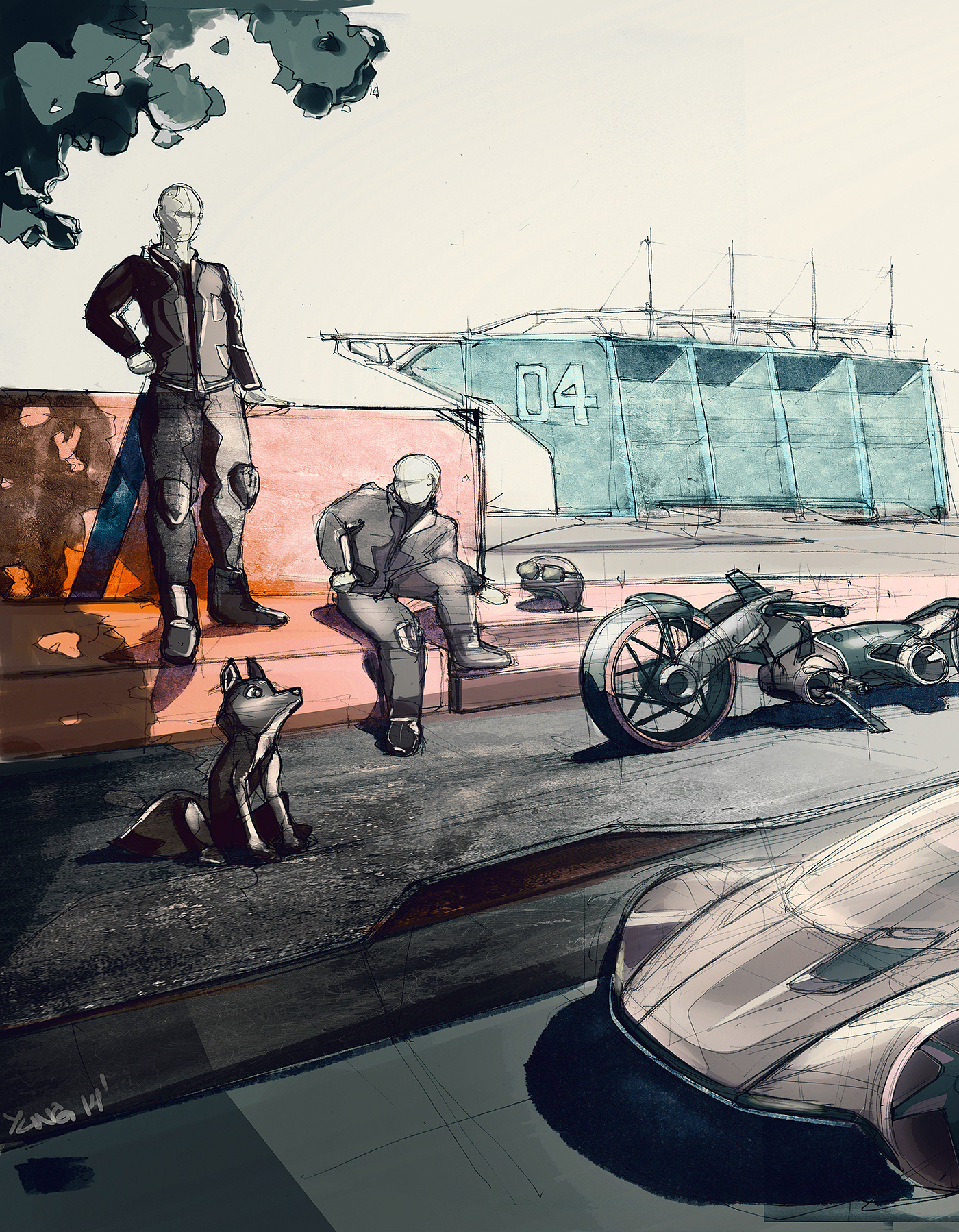 Hand drawn，draft，automobile，traffic，Yung Presciutti，skizzz book，