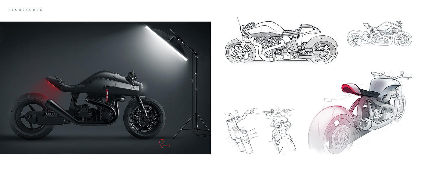 industrial design，vehicle，motorcycle，Black Coffee，