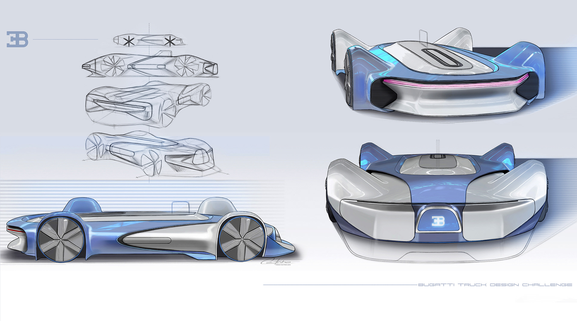Automobile design，bugatti，Electronic hand drawing，