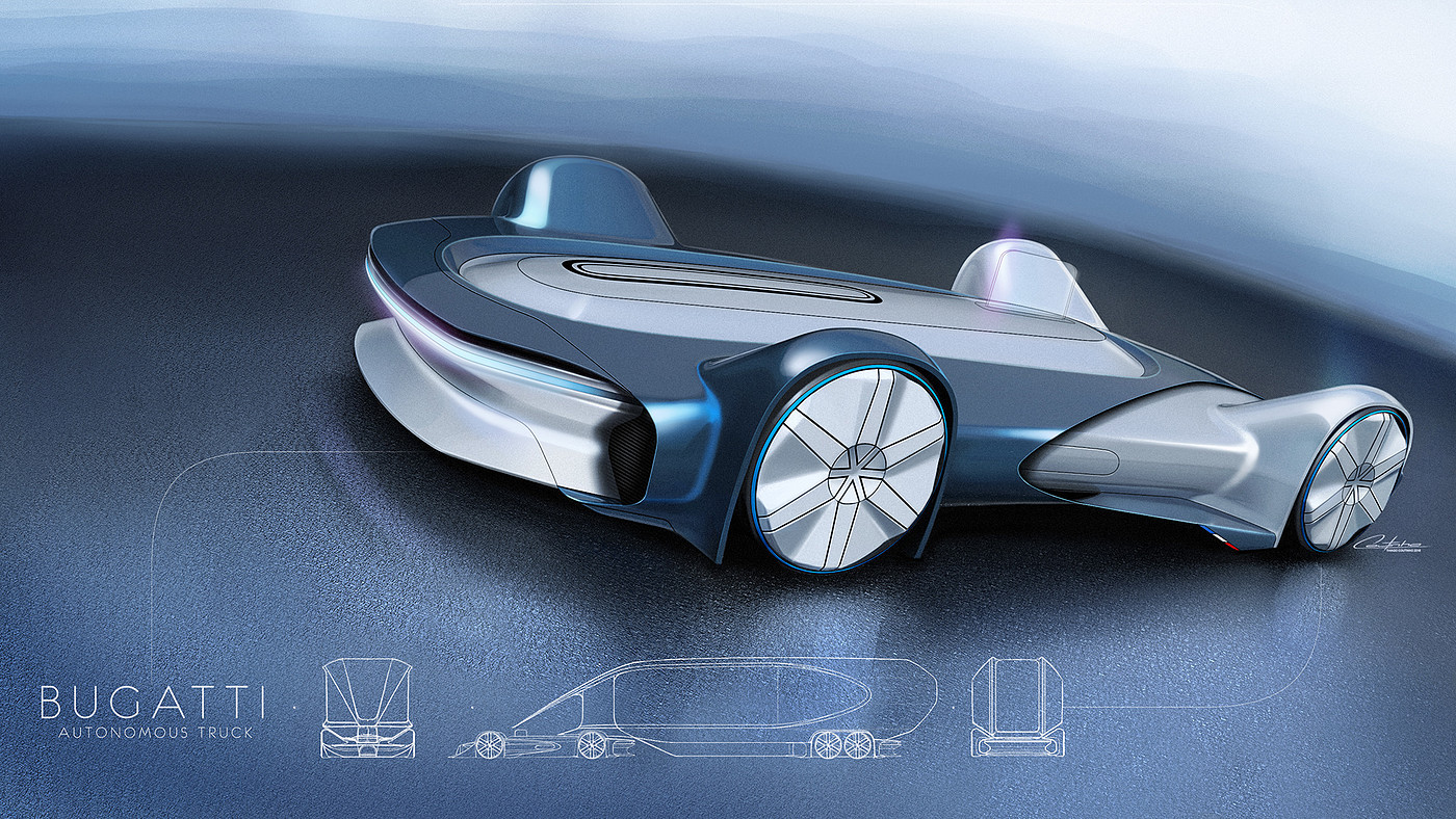 Automobile design，bugatti，Electronic hand drawing，