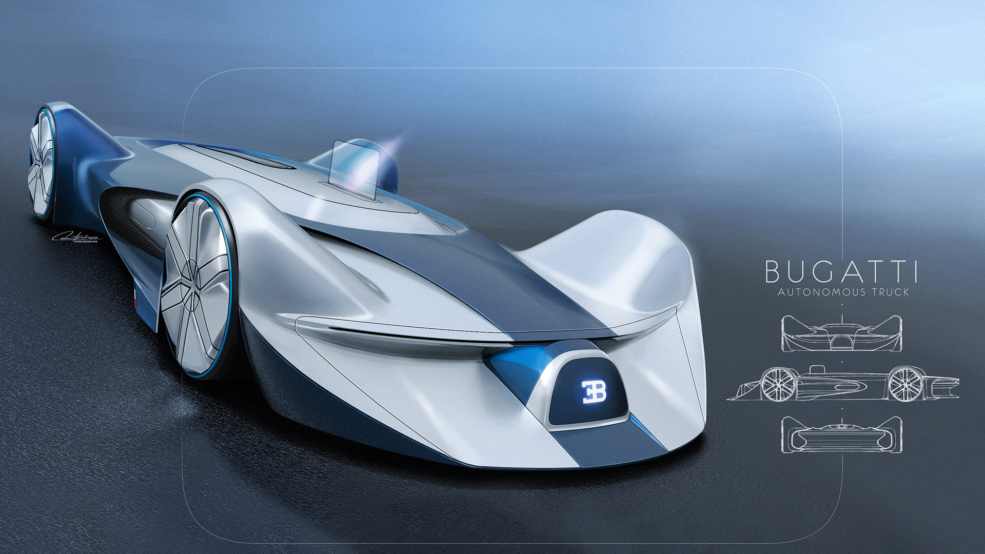 Automobile design，bugatti，Electronic hand drawing，
