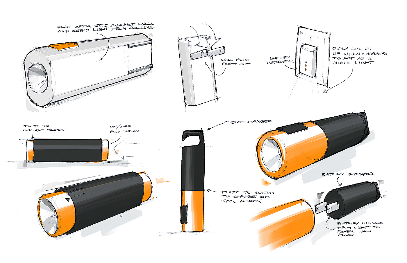 Fiskars Torch，Dan Taylor，手电筒，充电，拆分，携带，